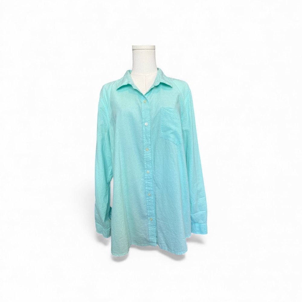 NWOT Old Navy mint green button-down long sleeve shirt – size XL